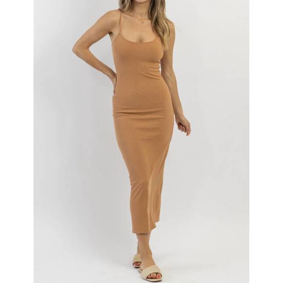 NEW DRESS FORUM sand surf midi dress in simple camel - Picture 2 of 5